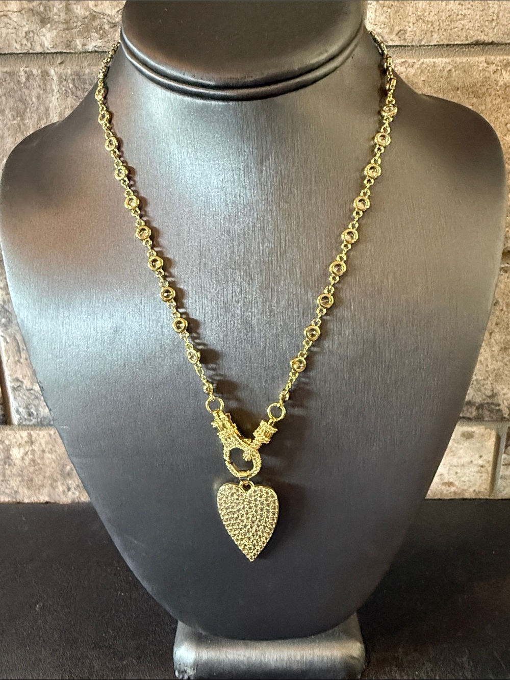 Freida Rothman Sterling Gold Heart Pendant Necklace 18 in